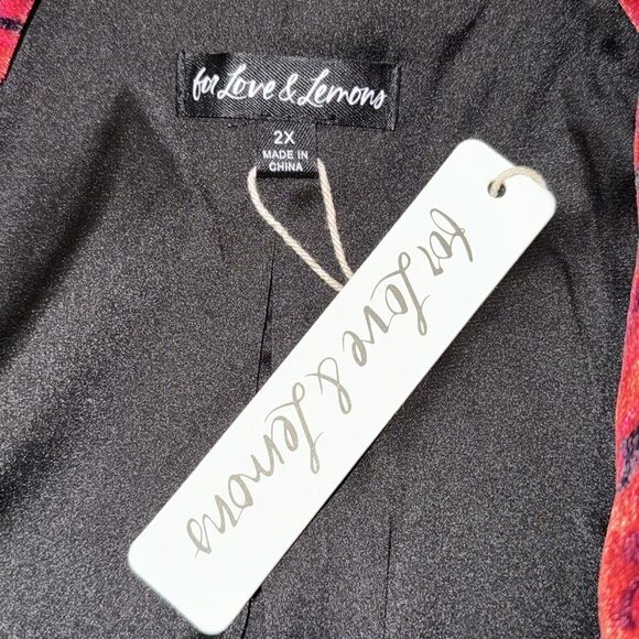 NWT Penny Blazer Red Velvet Floral Retro Size 2XL - Picture 14 of 16